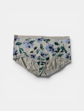 Lane Bryant Cacique Cotton Full Brief Panty Luminous Floral Gray Blue 22/24