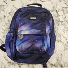Jujubee small Diaper Bag Galaxy cosmic Print Backpack Blue Purple