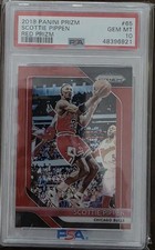PANINI PRIZM 2018-19 SCOTTIE PIPPEN #65 RED PRIZM PSA 10 061/299 CHICAGO BULLS