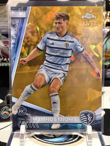 Marinos Tzionis 2024 Topps Chrome Mls Sapphire Gold Refractor /50 #140 MJR 12K