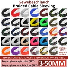 ALL SIZES & COLORS PET Expandable Wire Cable Sleeving Sheath Braided Loom Tubing