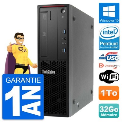 PC Lenovo Thinkstation P300 SFF Intel G3220 RAM 32Go Scheibe 1To Windows 10 Wifi