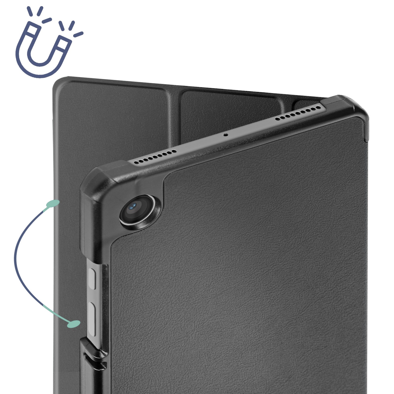 Protection Tab A9 Plus rabattable et clavier azerty sans fil avec support de table intégré