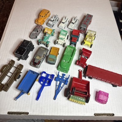 VTG Matchbox Lesney Tootsietoy Die-Cast Vehicle Lot 20 Cars Trucks Fire Engine