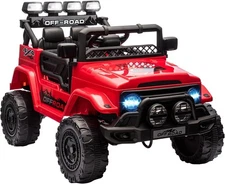 Realistic Ride-On Truck for Children, 12V Motor, Safety Belt, Music & Remote, RD