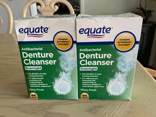New Equate Overnight Antibacterial Denture Cleanser Tablets 158 Total 