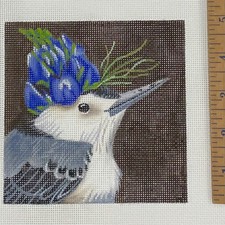 Hand painted Needlepoint Canvas Melissa Shirley Vicki Sawyer Lupin Bird Prince