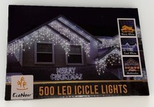 EcoNour 500 LED Icicle Christmas Lights Outdoor Indoor Roof Xmas Decoration