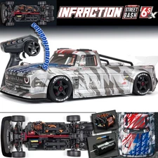 Arrma Infraction V2 6S BLX Brushless 1/7 RTR RC 4WD Street Truck Silver 7615V2T2