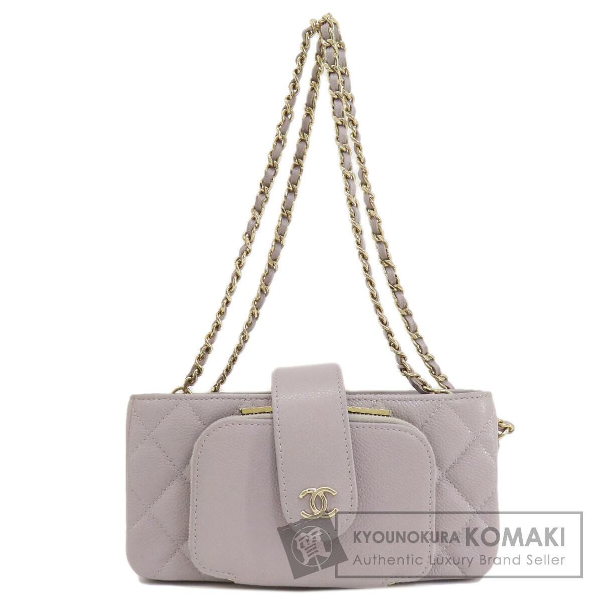 CHANEL Matelassé Gold Hardware Shoulder Bag in Grain Calfskin Pre-Owned