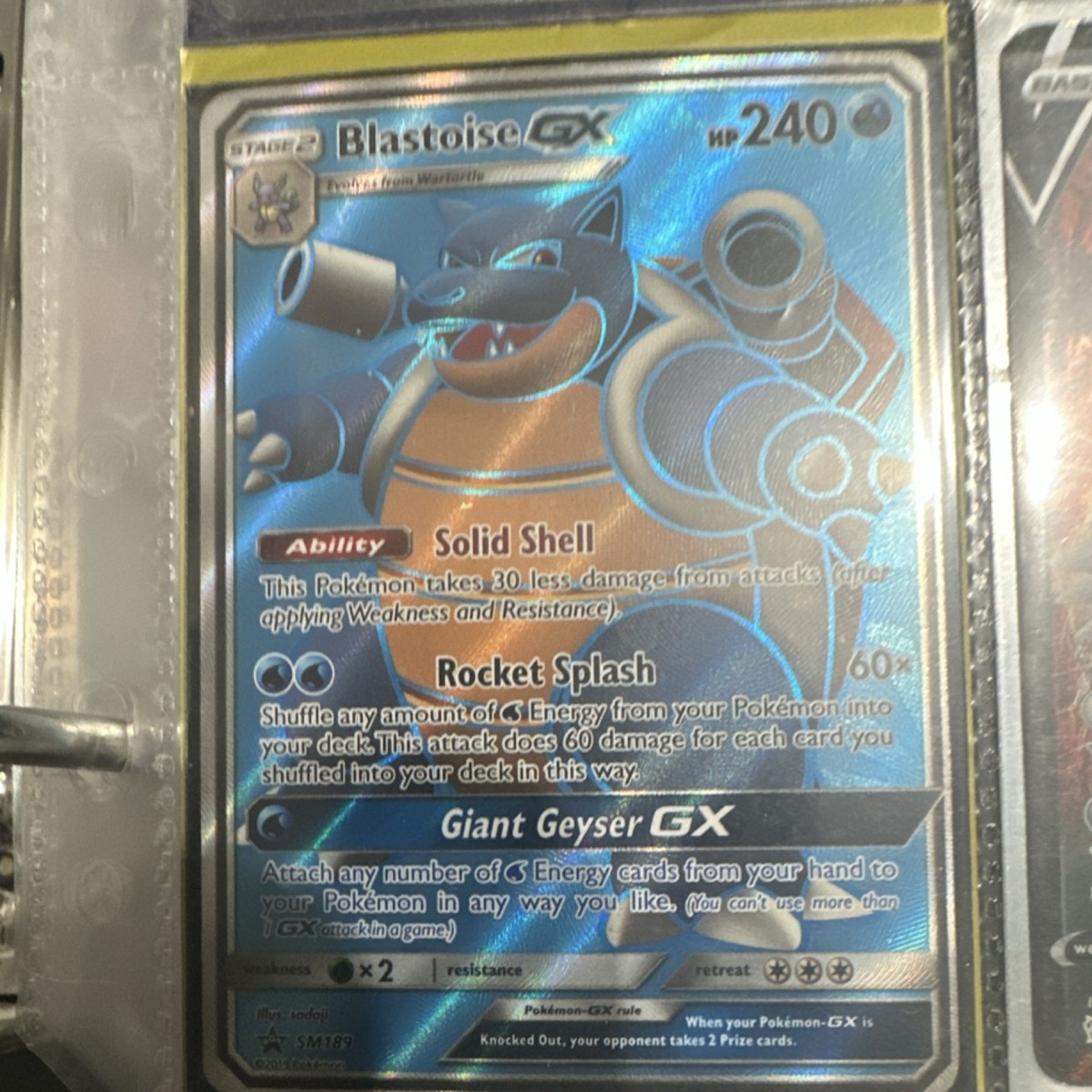 Pokémon Blastoise GX SM189 Promo Holo Full Art GX 240 HP SM Promos