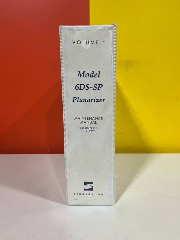 STRASBAUGH 6DS-SP Planarizer Maintenance Manual