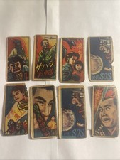 Vintage Japanese Menko Cards Lot 8pc 1950s Showa Retro Sci-Fi Earth SOS Toy