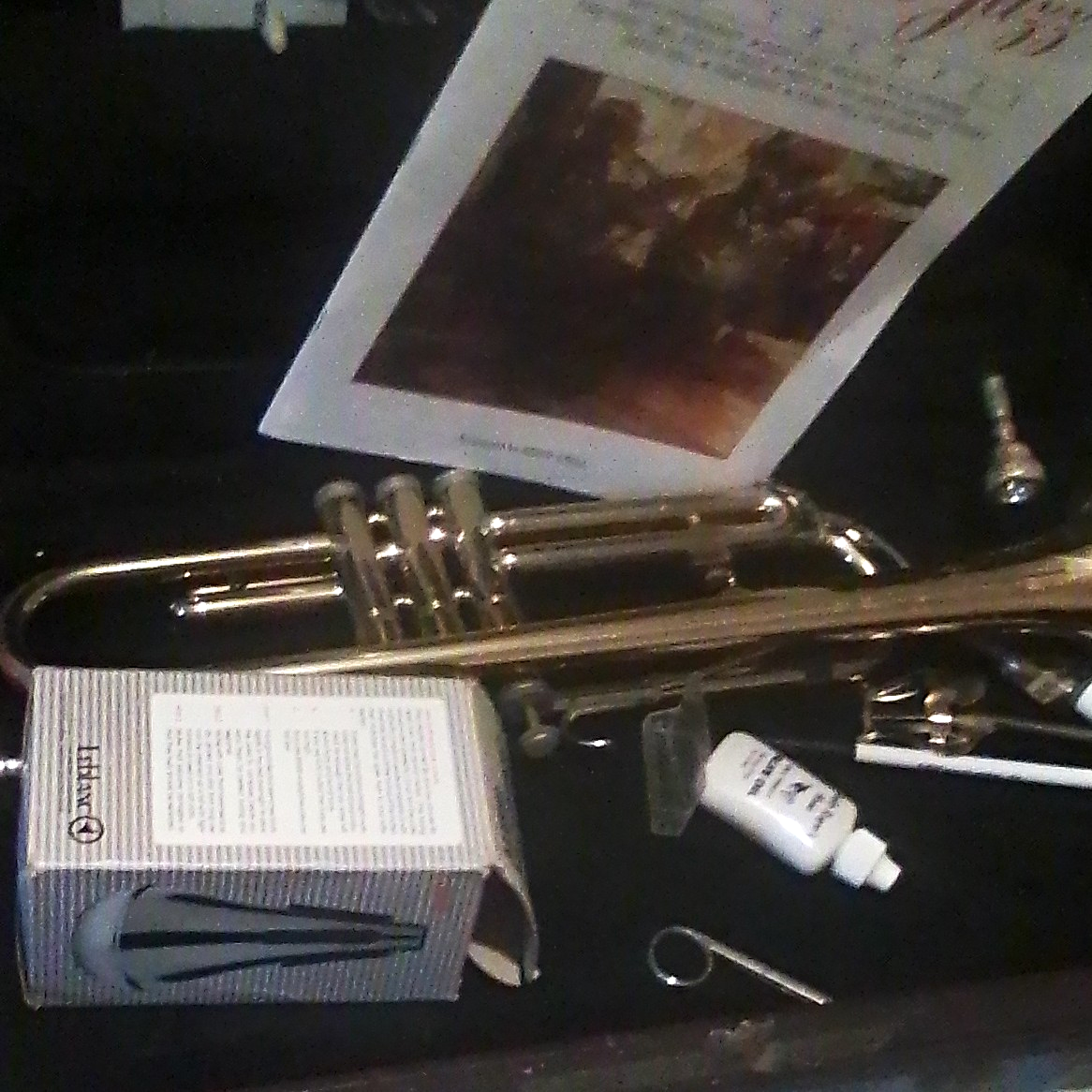 Silver Bb Trumpet 3-Valve Piston w/ Case Mouthpiece Care Kit Water Key