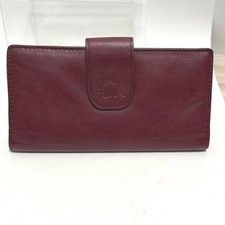 VTG Rolfs Burgundy Leather Checkbook Wallet Kiss Lock Coin Purse Snap Closure