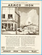 1919 ARMCO American Rolling Mill Co Middletown OH Antique Print Ad Window Frames