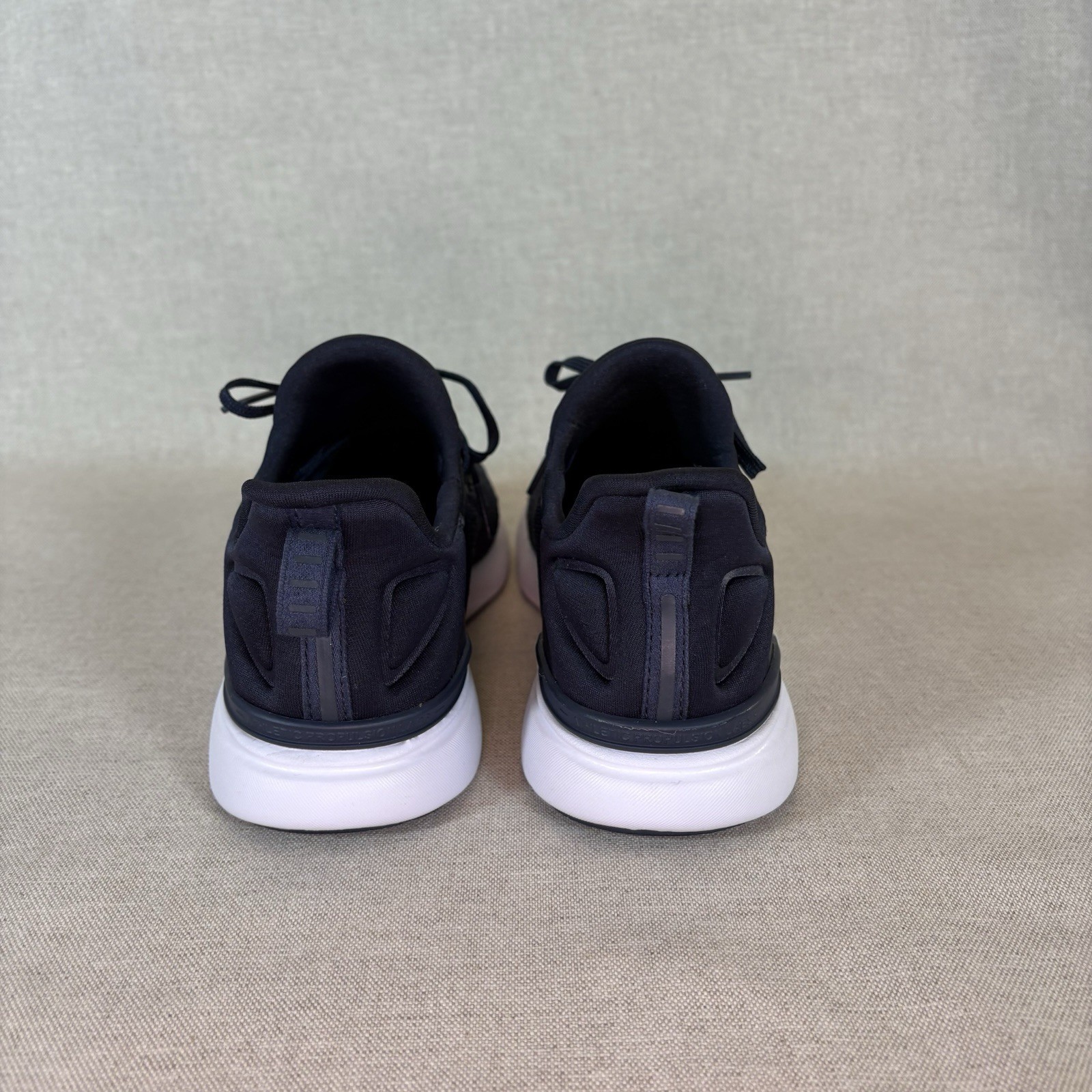 APL Techloom Tracer Knit Running Shoes Womens 7.5M Midnight Navy White Sneakers