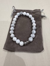 White marble design bracelet with elephant
