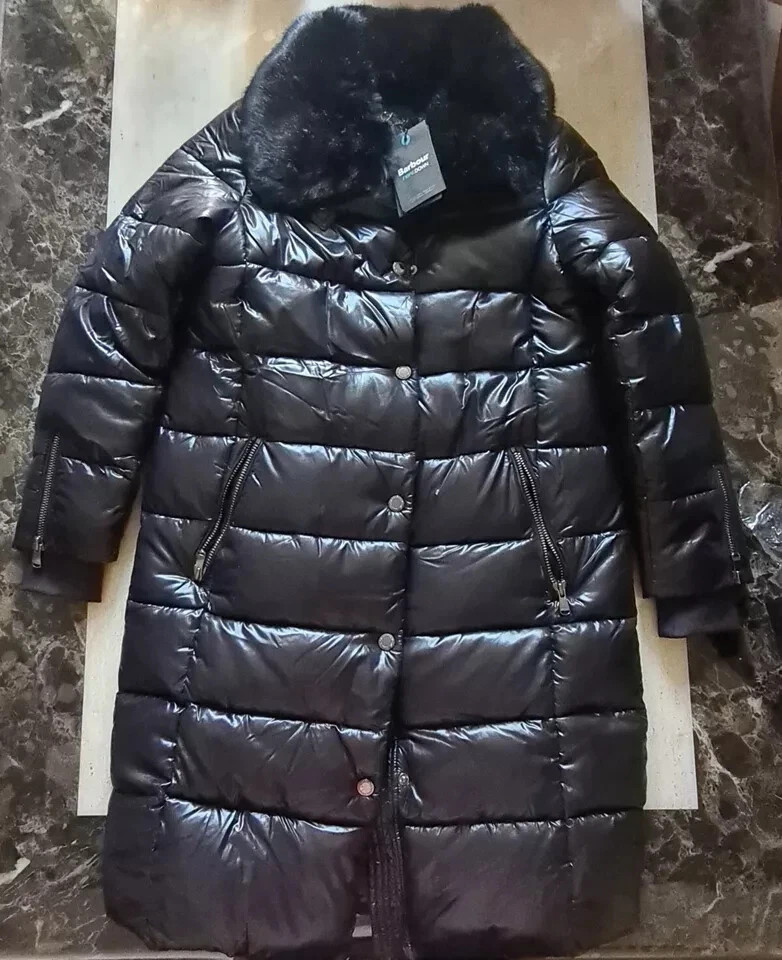 Luxury Barbour Platinum Gravity Down Jacket, Size M UK 12 image 2