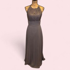 Jasmine B2 Gray Floor Length Bridesmaid Prom Party Dress Size 8