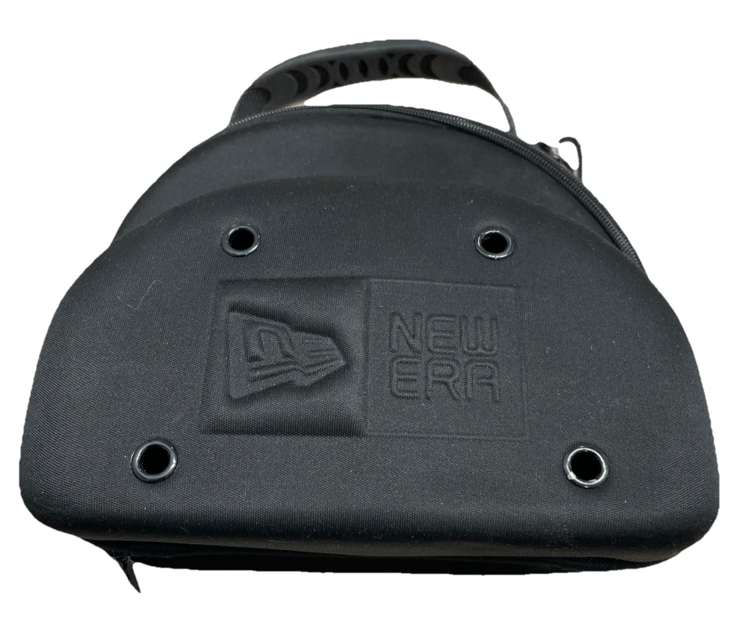 New Era BLACK Cap Hat Carrying Carrier Case Handle Fits 2 Hats Travel Zipper