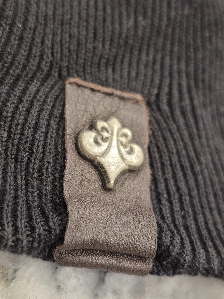 Gorro Affliction Cross Y2K Vintage Negro Tejido Cyber Grunge Gótico Bestia Foto 2 de 4