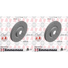 2x ZIMMERMANN BREMSSCHEIBEN 316mm GELOCHT INNENBELÜFTET VORNE passend für FORD