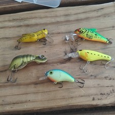 VTG LOT 5 tiny CRANKBAITS ULTRA LIGHT FISHING LURES REBEL, Strike King Unknown 
