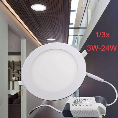 1/3x LED Einbaustrahler Flach Slim Deckenleuchte 3CCT Einbau Spot Panel 3W-24W