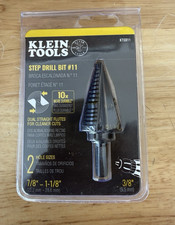 Broca escalonada de doble estriado Klein Tools KTSB11 #11 (7/8" a 1-1/8") NUEVA