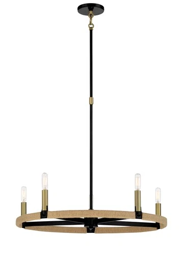 Minka Lavery 3865 Windward Passage 5 Light 27"W Ring Chandelier - Soft Brass / - Picture 2 of 4