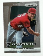 2013 Panini Prizm #252 Nathan Karns Washington Nationals RC Baseball Rookie Card