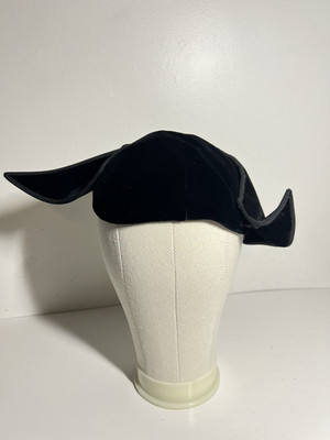 VTG 1930\'s 1940\'s Lyzon NY Women\'s Black Velvet Cocktail Wedding Derby Hat OS IMG_2247.heic?v=1706047879&  main image 4