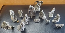 Hudson Fine Pewter Vintage 1987 14 Piece Nativity Scene Miniatures