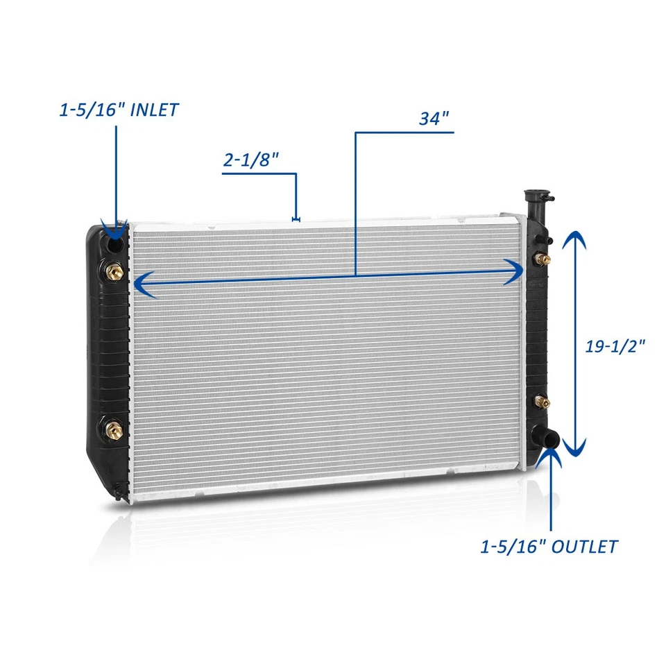 Radiador de refrigeración para camioneta 94-00 Chevy GMC C/K 2500 3500 Suburban 7,4 L DPI 1521 Foto 2 de 4