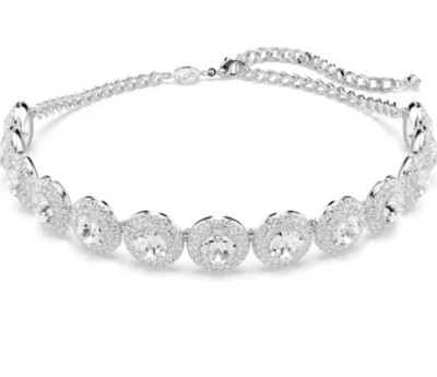 Swarovski Crystal Necklace Silver Tone Round Stones Women Jewelry Gift New!