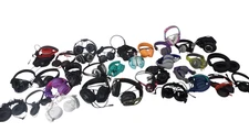 Lot of 35 wired Different Brands Headphones - Free Shipping.