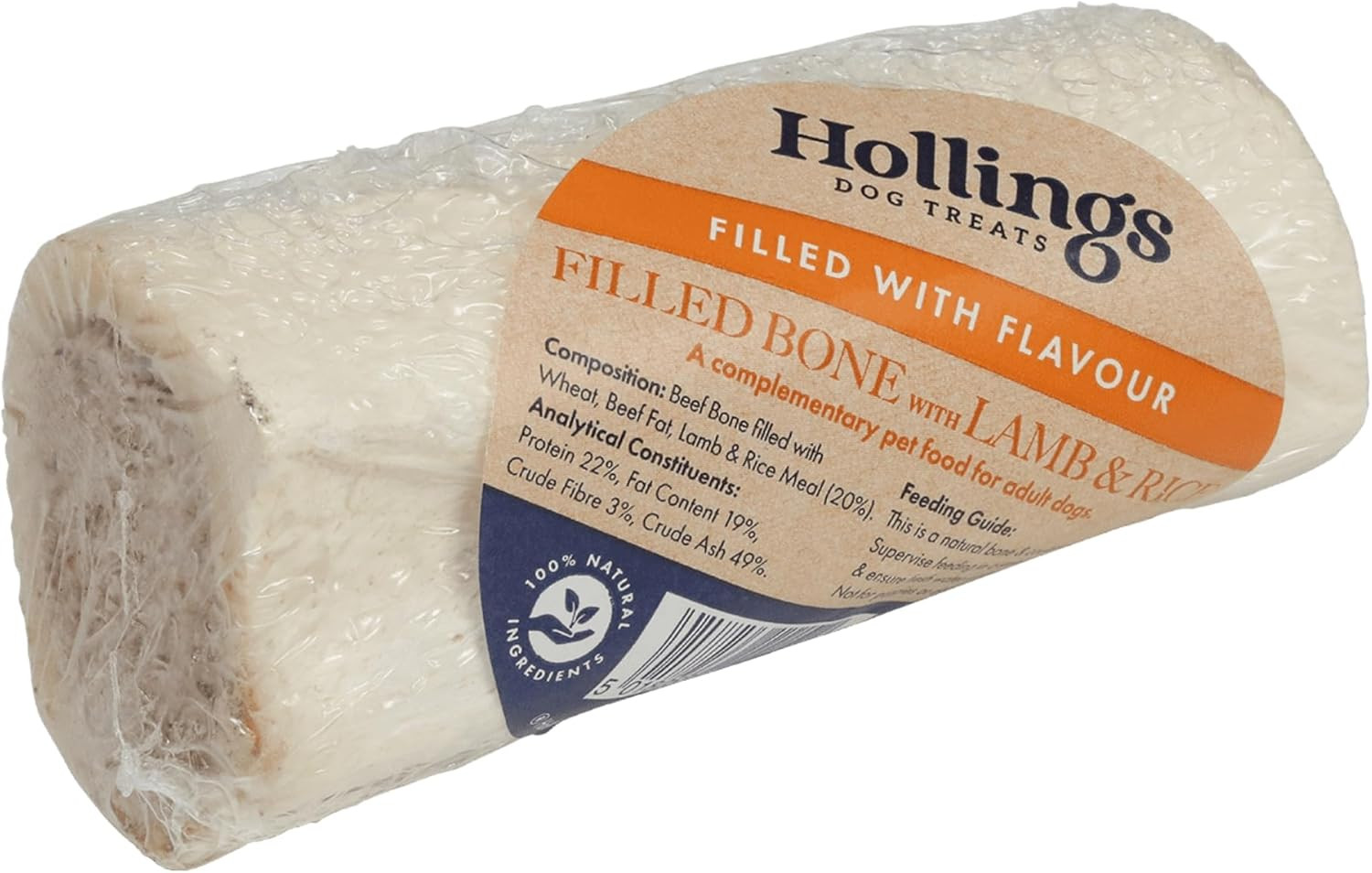Hollings Filled Bone with Lamb & Rice Dog Chew, 100% Natural, Air Dried Long Las