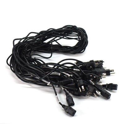 (Lot of 20) Standard 6ft Black AC Power Cord/Cable NEMA 5-15P to C13 Monitor/PC
