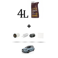 Hoffcar Wartungskit 4 Filter Und 4L ÖL FüR Skoda Roomster 1.2 TSI 77KW Ab 201