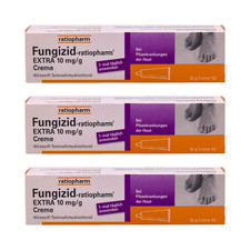 Fungizid ratio EXTRA Creme 3 x 30g - zur Behandlung von Hautpilz und Fußpilz