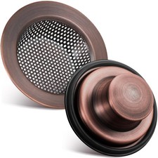 Antique Copper 2 Pcs Kitchen Sink Drain Strainer Stopper Set Stainless Steel ...
