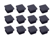 12 Pack 1 Inch Square Plastic Plug Tubing End Cap Suitable For Square Tube blac