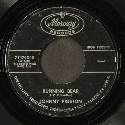 JOHNNY PRESTON: running bear / my heart knows MECURY 7'' Single 45 RPM