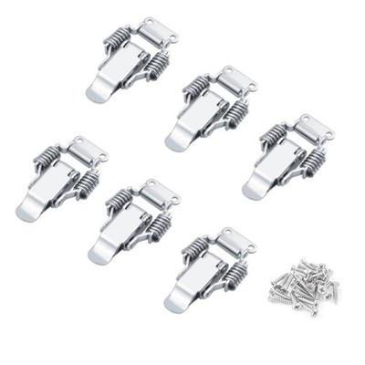 6 PCS Spring Hasp Toolbox Toggle Latch Lock Stainless Steel Draw Catch Clamp