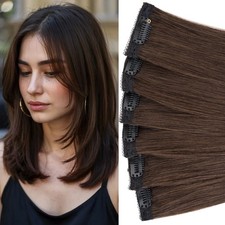 Clip in 100 Real Human Hair Extensions 6 Pieces 6Clips Short Thick Weft 10"-14"