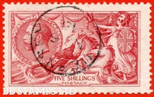 SG. 401. Variety N66 (3). 5/- Carmine - Red. A fine " 6th November 1915 G B80087