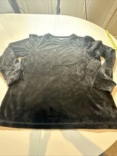 337. Chicos Velour Shirt Pants Set Black Velvet NWT Sz 0/1 US S/ M Track Suit