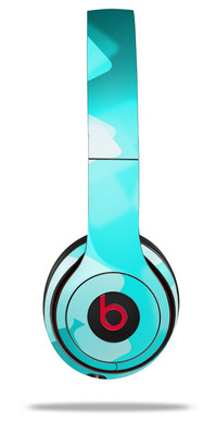 Skin Wrap for Beats Solo Wireless 2 3 4 Bokeh Squared Neon Teal SKIN ONLY