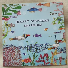 "Pretty Fishy Days'", (1) Leanin' Tree Birthday Notecard, New With (1) Envelope
